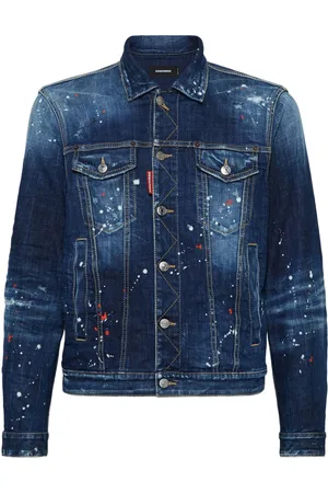 Dsquared2 Chaqueta vaquera con motivo de salpicadura de pintura