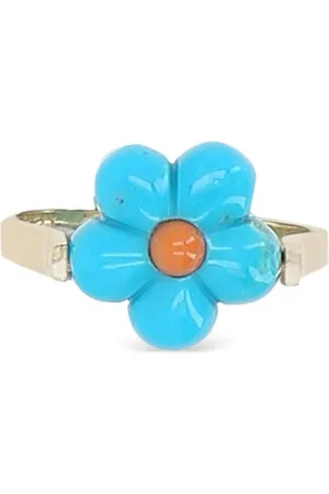 Aliita Anillo Daisy en oro amarillo de 9 ct con turquesa