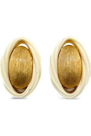 Dior Pendientes de clip texturizados 1980
