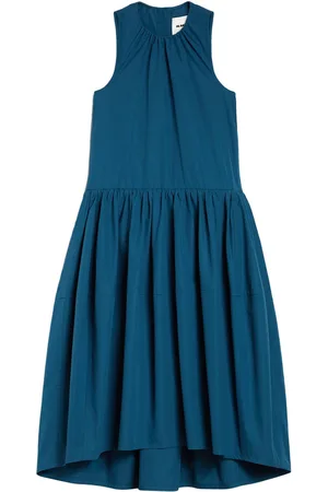 Jil Sander Vestido midi con pliegues
