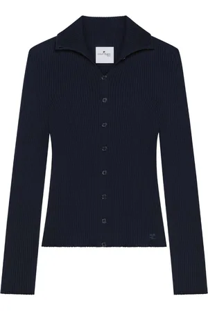 Courrèges Cárdigan de canalé fino