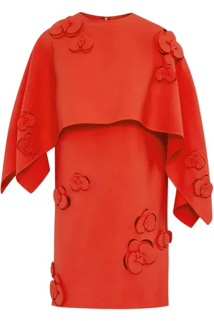 Oscar de la Renta Vestido corto Orchid con capa