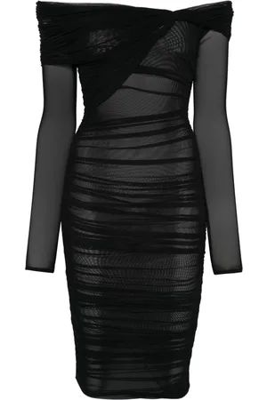 MUGLER Vestido corto con hombros descubiertos