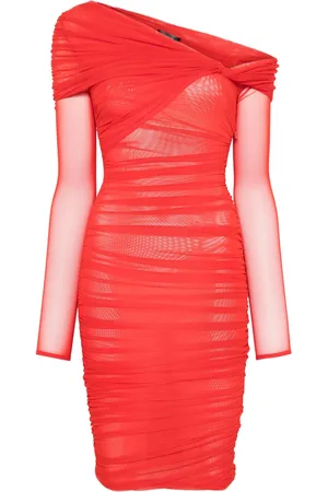 MUGLER Vestido corto con hombros descubiertos