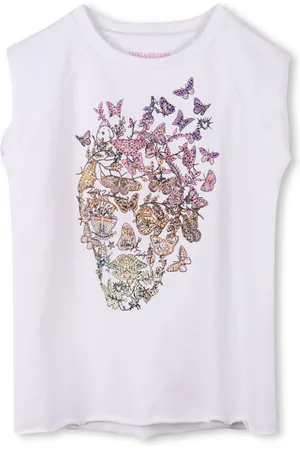 Zadig & Voltaire Top sin mangas con mariposa estampada