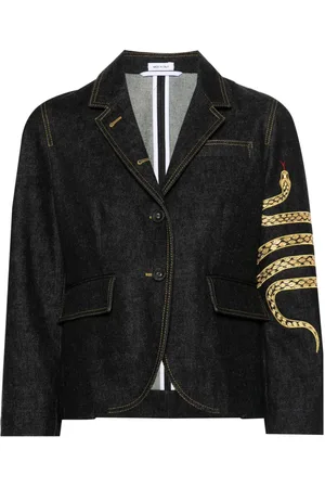Thom Browne Blazer vaquero con motivo de serpiente