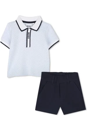 HUGO BOSS Conjunto de polo y pantalones cortos con logo estampado