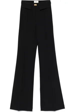 Elisabetta Franchi Pantalones de crepé con placa del logo