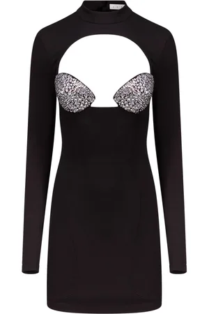 AREA Vestido con detalles de cristales