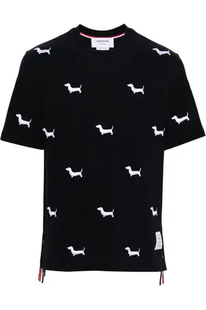 Thom Browne Camiseta con perro bordado