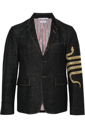 Thom Browne Blazer vaquero con motivo 4-Bar