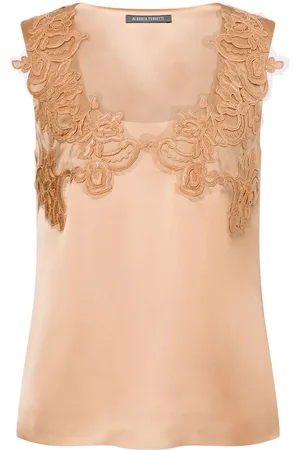 Alberta Ferretti Top con bordado floral