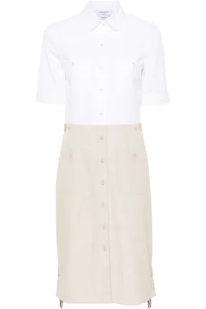 Thom Browne Vestido camisero con diseño colour block
