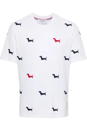 Thom Browne Camiseta con perro bordado
