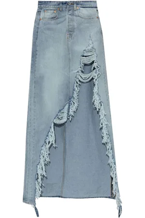 Vetements Falda vaquera drapeada
