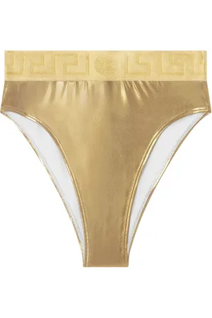 VERSACE Bragas de bikini Greca Border metalizadas