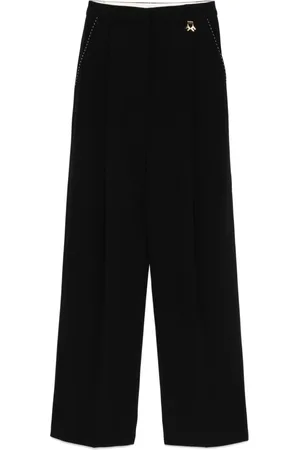 Elisabetta Franchi Pantalones de crepé con costuras en contraste