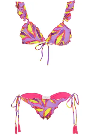 Brigitte Bikini con estampado de hojas
