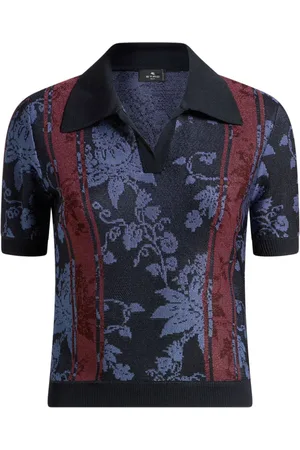 Etro Polo con motivo floral en jacquard