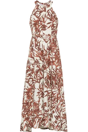 Brunello Cucinelli Vestido largo con estampado Herbarium