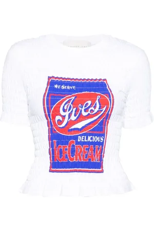 Conner Ives Camiseta The Shirred "Ives Ice cream"