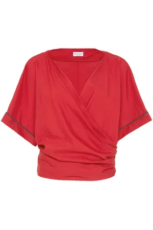 Brunello Cucinelli Blusa con detalle Monili