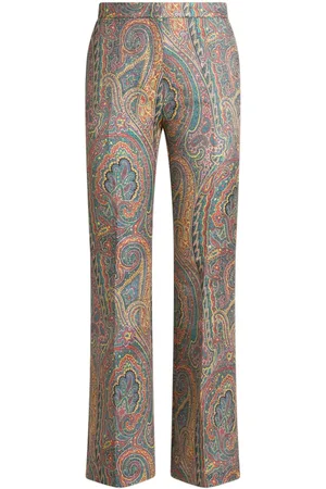 Etro Pantalones de vestir con motivo de cachemira