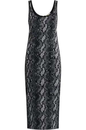 Michael Kors Vestido midi con estampado de serpiente
