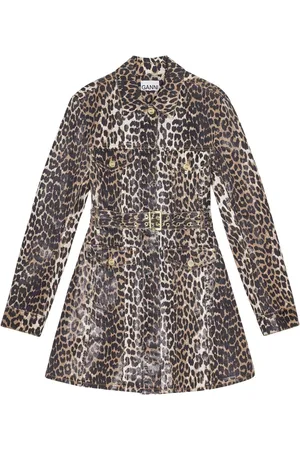 Ganni Vestido con estampado de leopardo