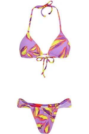 Brigitte Bikini con estampado de hojas