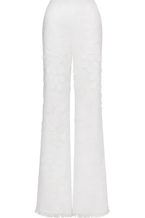 Alberta Ferretti Pantalones palazzo con bordado