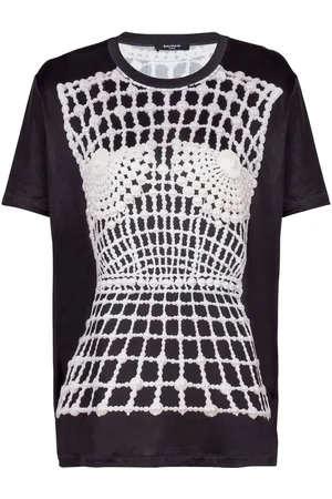 Balmain Camiseta con estampado trompe l