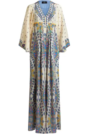 Etro Vestido largo con estampado de cachemira