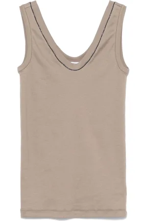 Brunello Cucinelli Top sin mangas con cadena Monili