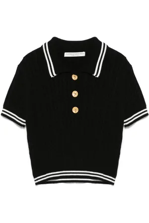 Alessandra Rich Polo con cuello en U