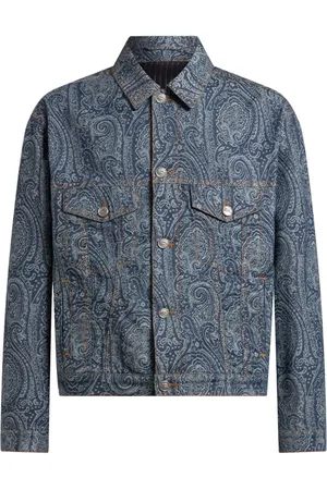 Etro Chaqueta vaquera con motivo de cachemira
