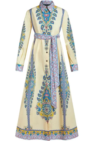 Etro Vestido camisero con motivo de cachemira