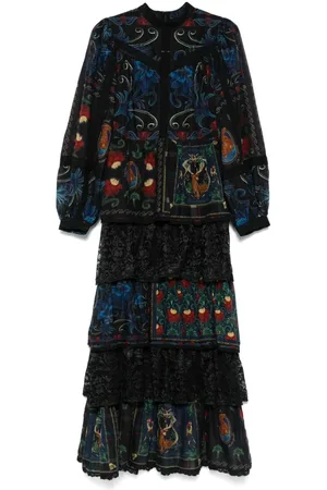 Farm Rio Vestido largo Arabesque Scarves