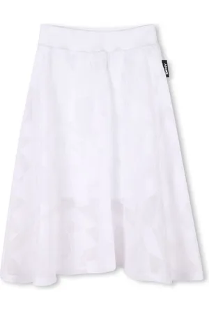 DKNY Falda midi con logo estampado