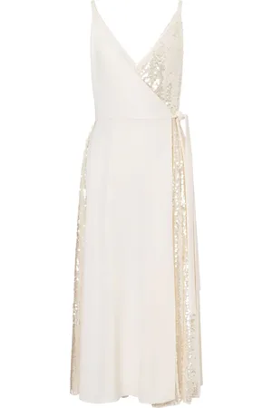 Serafini Vestido cruzado con lentejuelas