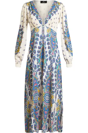 Etro Vestido midi con motivo de cachemira