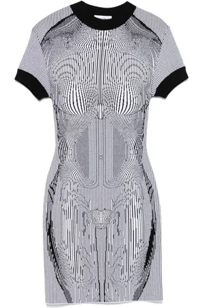Jean Paul Gaultier Vestido corto con anatomía en intarsia
