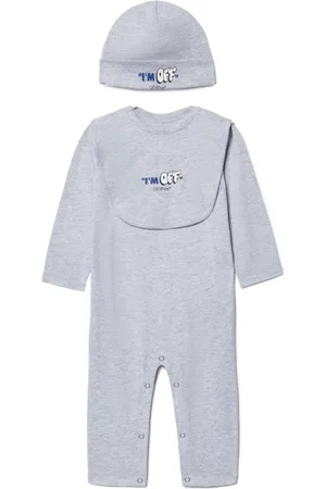 OFF-WHITE Set de tres piezas con pelele y logo estampado