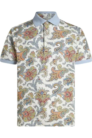 Etro Polo de algodón con motivo de cachemira