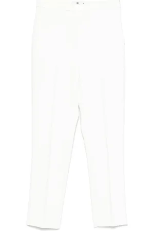 Elisabetta Franchi Pantalones de crepé con placa del logo