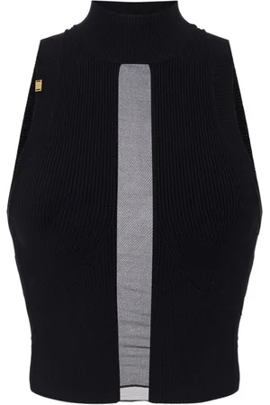 Elisabetta Franchi Top con aplique de tul