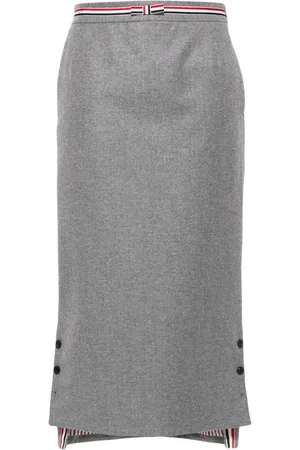 Thom Browne Falda midi con rayas RWB