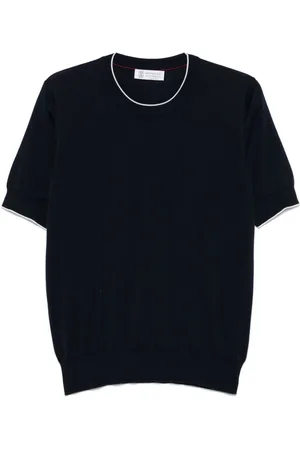 Brunello Cucinelli Camiseta con ribete en contraste