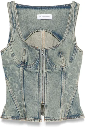Marine Serre Top vaquero Crescent Moon