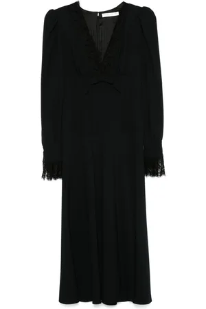 Alessandra Rich Vestido midi con cuello en V